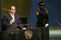 Egyptian President Abdel Fattah el-Sisi speaks during the 71st session of the United Nations General Assembly at U.N. headquarters, Tuesday, Sept. 20, 2016. (AP Photo/Mary Altaffer)