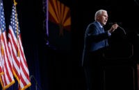 PHOENIX, AZ - AUGUST 31:  Republican vice presidential candidate Mike Pence speaks to a crowd of supporters at a campaign rally for presidential candidate Donald Trump on August 31, 2016 in Phoenix, Arizona.  (Photo by Ralph Freso/Getty Images)