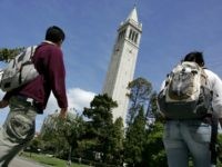 BERKELEY, CA - APRIL 17:  UC Berkeley students walk by Sather Tower on the UC Berkeley campus April 17, 2007 in Berkeley, California.  Robert Dynes, President of the University of California, said the University of California campuses across the state with reevaluate security and safety policies in the wake of the shooting massacare at Virginia Tech that left 33 people dead, including the gunman 23 year-old student Cho Seung-Hui.  (Photo by Justin Sullivan/Getty Images)
