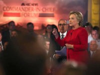 Democratic presidential candidate Hillary Clinton speaks during a "commander in chief forum" hosted by NBC in New York on Wednesday, Sept. 7, 2016. (AP Photo/Andrew Harnik)