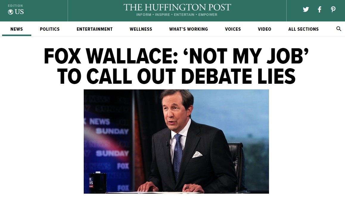 Image result for Chris Wallace..calling politicians on their lies 'not my job
