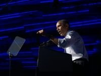 President Barack Obama speaks at a campaign event for the Ohio Democratic Party and for the Senate bid for former Ohio Gov. Ted Strickland at the Greater Columbus Convention Center in Columbus, Ohio, Thursday, Oct. 13, 2016.