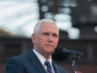 Republican candidate for Vice President Mike Pence speaks to close to 250 supporters at a rally at JWF Industries in Johnstown, Pennsylvania on October 6, 2016. Johnstown, Pennsylvania