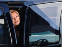 US Democratic presidential nominee Hillary Clinton arrives to board her campaign plane at the Westchester County Airport in White Plains, New York, on October 31, 2016. 
Clinton's campaign was jolted when FBI boss James Comey announced October 28 that his agents are reviewing a newly discovered trove of emails, resurrecting an issue Clinton had hoped was behind her. / AFP / Jewel SAMAD        (Photo credit should read JEWEL SAMAD/AFP/Getty Images)