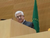 ADDIS ABABA, ETHIOPIA - JANUARY 27: In this handout image provided by the Palestinian Press Office, President Mahmoud Abbas speaks at a meeting of the African Union on January 27, 2013 in Addis Ababa, Ethiopia. (Photo by Thaer Ghanaim/PPO/Getty Images)