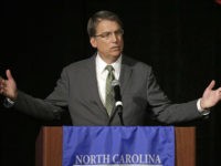 FILE - In this June 24, 2016 file photo, North Carolina Gov. Pat McCrory speaks during a candidate forum in Charlotte, N.C. Protesters who have filled the streets to push for the release of video of a fatal police shooting of Keith Lamont Scott could see their task get much harder if Charlotte authorities do not share the footage within a week. A North Carolina law that takes effect Oct. 1 will declare that the video is not a public record and that only a judge can release it. McCrory, who signed the law over the summer, said the debate over the recordings shows the need for the law, which he described as fair and reasonable. (AP Photo/Chuck Burton, File)