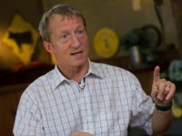 Thomas 'Tom' Steyer, founder of Farallon Capital Management LLC, speaks during a Bloomberg Television interview in Pescadero, California, U.S., on Wednesday, Dec. 4, 2013. Keystone XL will be a 'major driver' of oil sands expansion that significantly raises the risks of climate change, said Steyer, a former hedge fund manager who has spent some of his fortune fighting the pipeline. Photographer: David Paul Morris/Bloomberg via Getty Images