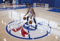 Ben Simmons of the Philadelphia 76ers just days before fracturing his foot in a training scrimmage