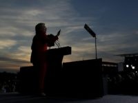 Hillary Clinton speaks  on October 31, 2016 in Cincinnati, Ohio.