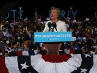 Democratic presidential nominee Hillary Clinton November 1, 2016 in Ft Lauderdale, Florida.