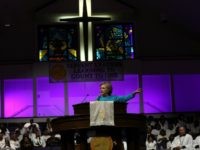 PHILADELPHIA, PA - NOVEMBER 06:  Democratic presidential nominee former Secretary of State Hillary Clinton during chuch services at Mt. Airy Church of God in Christ on November 6, 2016 in Philadelphia, Pennsylvania. With three days to go until election day, Hillary Clinton is campaigning in Florida and Pennsylvania.  (Photo by Justin Sullivan/Getty Images)