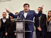 Mikheil Saakashvili gestures as he speaks during his press-conference in Kiev on November 11, 2016. Georgia's pro-Western former president Mikheil Saakashvili on November 11, 2016, announced plans to create a new opposition movement in Ukraine that aims to topple the current leadership and force early elections. Saakashvili was a passionate supporter of Ukraine's 2014 pro-EU revolution that ousted the Russian-backed president and set the former Soviet republic on its westward course. / AFP / SERGEI SUPINSKY (Photo credit should read SERGEI SUPINSKY/AFP/Getty Images)