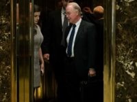 Rep. Tom Price gets into an elevator at Trump Tower, November 16, 2016 in New York City.