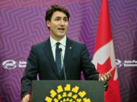 Canada's Prime Minister Justin Trudeau speaks during a press conference on the last day of the Asia-Pacific Economic Cooperation (APEC) Summit in Lima on November 20, 2016. Asia-Pacific leaders vowed on November 20 to fight protectionism at the close of a summit upended by US President-elect Donald Trump's shock victory and virulent attacks on free-trade deals. / AFP / RAFAEL ZARAUZ (Photo credit should read RAFAEL ZARAUZ/AFP/Getty Images)