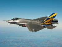 : Image has been received by U.S. Military prior to transmission) In this image released by the U.S. Navy courtesy of Lockheed Martin, the U.S. Navy variant of the F-35 Joint Strike Fighter, the F-35C, conducts a test flight February 11, 2011 over the Chesapeake Bay. Lt. Cmdr. Eric 'Magic' Buus flew the F-35C for two hours, checking instruments that will measure structural loads on the airframe during flight maneuvers. The F-35C is distinct from the F-35A and F-35B variants with larger wing surfaces and reinforced landing gear for greater control when operating in the demanding carrier take-off and landing environment.