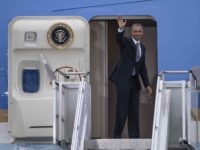 Obama leaves (Clemens Bilan / AFP / Getty)