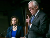 UNITED STATES - MAY 11 - Democratic Whip Steny Hoyer, D-Md., speaks alongside House Minority Leader Nancy Pelosi, D-Calif., at a news conference on Capitol Hill in Washington, Wednesday, May 11, 2016, to discuss how Donald Trump’s rhetoric echoes the long-standing policy positions of House Republicans. (Photo By Al Drago/CQ Roll Call) (CQ Roll Call via AP Images)