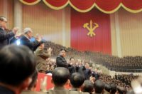 North Korean leader Kim Jong-Un (C) has announced in his New Year speech that the country is in the final stages of test-launching an intercontinental ballistic missile