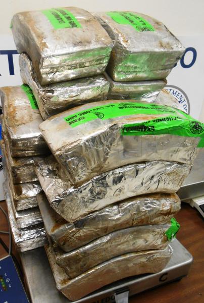 Packages containing 129 pounds of methamphetamine seized by CBP officers at Hidalgo International Bridge. Photo: U.S. Customs and Border Protection