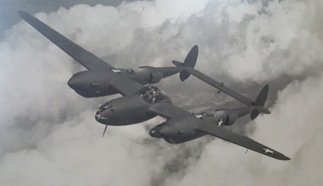 Lockheed P-38 Lightning being flown by Test Pilot William Edward Hottle. (Family photo)