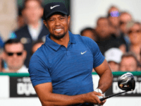 Tiger Woods in action at the Dubai Desert Classic on February 2, 2017