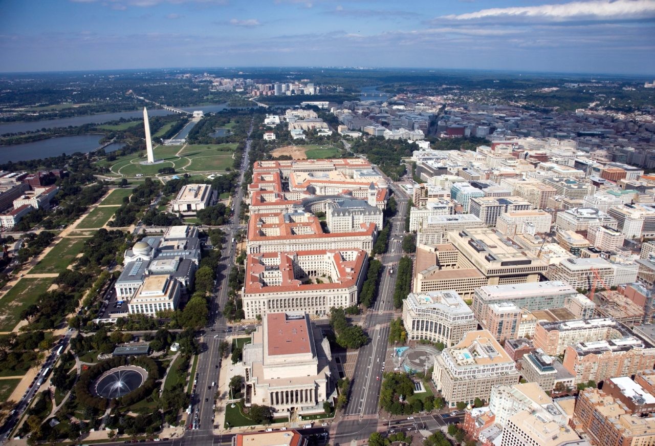 Federal Triangle, facing west (Source: Wikimedia Commons)