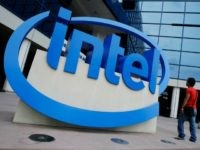 The Intel logo is displayed at the entrance of Intel Corp. headquarters in Santa Clara, Calif., Monday, April 18, 2011. Intel Corp. reports quarterly financial earnings Tuesday, April 19, 2011, after the market close. (AP Photo/Paul Sakuma)