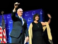 U.S. Vice President Mike Pence speaks during the Republican Jewish Coalition's annual leadership meeting at The Venetian Las Vegas on February 24, 2017 in Las Vegas, Nevada. Pence's speech to the group of Republican Jewish leaders and donors follows his trip last week to Germany where he visited the former Dachau concentration camp and a surprise stop on Wednesday at a Jewish cemetery in Missouri that had been vandalized.