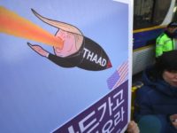 South Korean protesters rally against the planned deployment of the US Terminal High-Altitude Area Defense (THAAD) missile-defence system. in Seoul on February 28, 2017