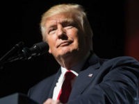 US President Donald Trump arrives to address the National Rifle Association (NRA) Leadership Forum in Atlanta, Georgia on April 28, 2017. / AFP PHOTO / JIM WATSON (Photo credit should read JIM WATSON/AFP/Getty Images)