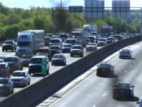 Traffic is bumper to bumper as people scrambled to find alternate routes on Friday, March 31, 2017. Many commuters in some of Atlanta's densely populated northern suburbs will have to find alternate routes or ride public transit for the foreseeable future after a massive fire caused a bridge on Interstate 85 to collapse Thursday, completely shutting down the heavily traveled highway. (AP Photo/Alex Sanz)