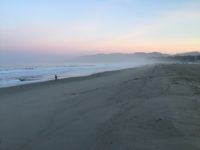 Santa Monica beach at sunrise (Joel Pollak / Breitbart News)