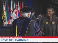 Lucy Capers, 79, collected her bachelor's degree from the University of Maryland University College on Sunday