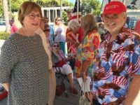 Protest at Oceanside with Linda Gonzales (Joel Pollak / Breitbart News)