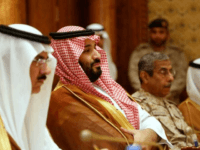 Saudi Deputy Crown Prince Mohammed bin Salman (C) attends a meeting with US Defence Secretary Jim Mattis in Riyadh on April 19, 2017