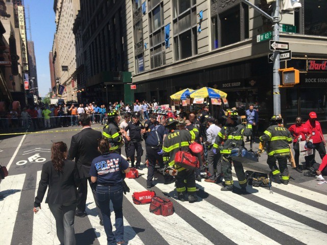 Speeding Vehicle Strikes Pedestrians in New York City's Times Square