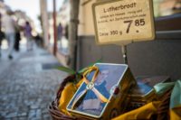 Ginger bread on sale in Wittenberg: from burgers to rubber duckies to liquor the town is cashing in on its association with Martin Luther