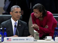 WASHINGTON, DC - APRIL 1: (AFP OUT) U.S. President Barack Obama (L) talks to Susan Rice, U.S. national security advisor(C) during a closing session with David Cameron, U.K. prime minister (R) at the Nuclear Security Summit April 1, 2016 in Washington, D.C. After a spate of terrorist attacks from Europe to Africa, Obama is rallying international support during the summit for an effort to keep Islamic State and similar groups from obtaining nuclear material and other weapons of mass destruction. (Photo By Andrew Harrer/Pool/Getty Images)