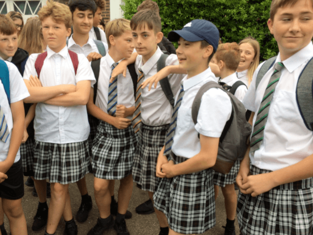 British Schoolboys Don Skirts Amid Shorts Ban In Heatwave