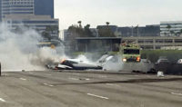 Watch Video: Fiery Plane Crash on California Freeway During Rush Hour Traffic