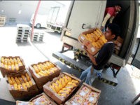 DOHA, QATAR - JUNE 9 : Chicken products are being unloaded at Al Meera market in Doha, Qatar on June 9, 2017. People only rushed to markets and stocked food until the shelves were empty on the first day when the crisis broke out between Qatar and Gulf countries. Markets that sell Turkish products are available for shopping as the life turned back to normal in Doha. (Photo by Mohamed Farag/Anadolu Agency/Getty Images)