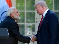 President Donald Trump and Indian Prime Minister Narendra Modi shake hands after making statements in the Rose Garden of the White House in Washington, Monday, June 26, 2017. (AP Photo/Susan Walsh)