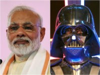 Indian Prime Minister Narendra Modi and Darth Vader costume
