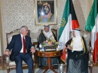 U.S. Secretary of State Rex Tillerson (L) meets with Emir of Kuwait Sabah Al-Ahmad Al-Jaber Al-Sabah in Kuwait City, Kuwait July 10, 2017. Kuwait News Agency (KUNA)/Handout via REUTERS