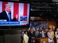 Trump tweet press conference (Drew Angerer / Getty)