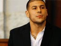 Aaron Hernandez sitting in the courtroom of the Attleboro District Court during his hearing in North Attleboro, Massachusetts on August 21, 2013