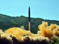 TOPSHOT - This picture taken on July 4, 2017 and released by North Korea's official Korean Central News Agency (KCNA) on July 5, 2017 shows the successful test-fire of the intercontinental ballistic missile Hwasong-14 at an undisclosed location. South Korea and the United States fired off missiles on July 5 simulating a precision strike against North Korea's leadership, in response to a landmark ICBM test described by Kim Jong-Un as a gift to 'American bastards'. / AFP PHOTO / KCNA VIA KNS / STR / South Korea OUT / REPUBLIC OF KOREA OUT ---EDITORS NOTE--- RESTRICTED TO EDITORIAL USE - MANDATORY CREDIT 'AFP PHOTO/KCNA VIA KNS' - NO MARKETING NO ADVERTISING CAMPAIGNS - DISTRIBUTED AS A SERVICE TO CLIENTS THIS PICTURE WAS MADE AVAILABLE BY A THIRD PARTY. AFP CAN NOT INDEPENDENTLY VERIFY THE AUTHENTICITY, LOCATION, DATE AND CONTENT OF THIS IMAGE. THIS PHOTO IS DISTRIBUTED EXACTLY AS RECEIVED BY AFP. / (Photo credit should read STR/AFP/Getty Images)