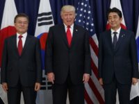 Donald Trump, Moon Jae-in, Shinzo Abe