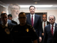WASHINGTON, DC - JUNE 08: Former FBI Director James Comey leaves a closed session with the Senate Intelligence Committee in the Hart Senate Office Building on Capitol Hill June 8, 2017 in Washington, DC. Comey said that President Donald Trump pressured him to drop the FBI's investigation into former National Security Advisor Michael Flynn and demanded Comey's loyalty during the one-on-one meetings he had with president. (Photo by Drew Angerer/Getty Images)