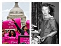 Planned Parenthood rally with Margaret Sanger collage
